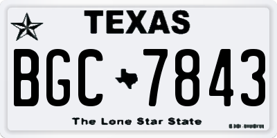 TX license plate BGC7843