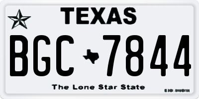 TX license plate BGC7844