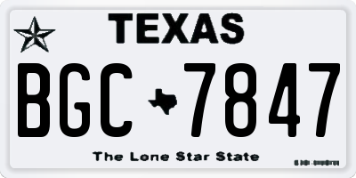 TX license plate BGC7847