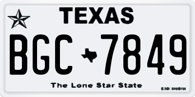 TX license plate BGC7849