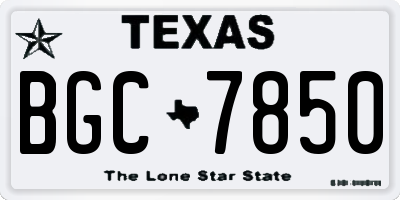TX license plate BGC7850
