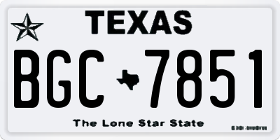 TX license plate BGC7851