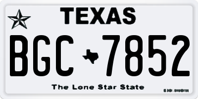 TX license plate BGC7852