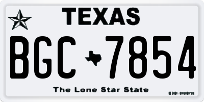 TX license plate BGC7854