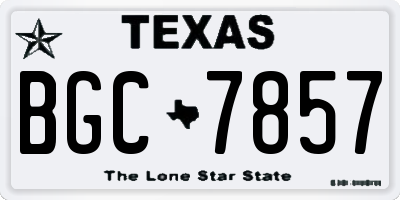 TX license plate BGC7857