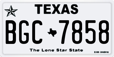 TX license plate BGC7858