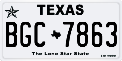 TX license plate BGC7863