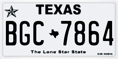 TX license plate BGC7864