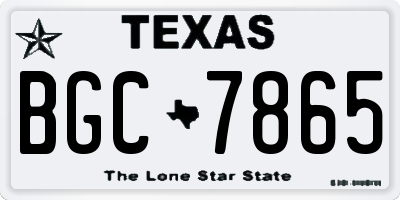 TX license plate BGC7865