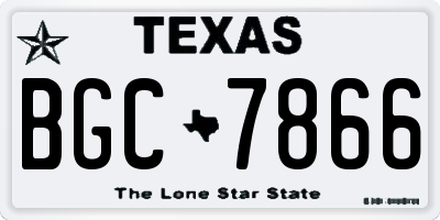 TX license plate BGC7866