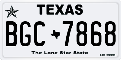 TX license plate BGC7868