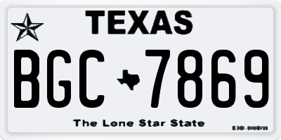 TX license plate BGC7869