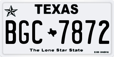 TX license plate BGC7872