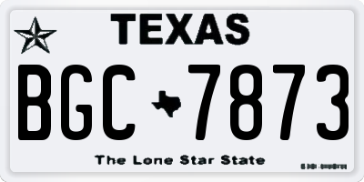 TX license plate BGC7873