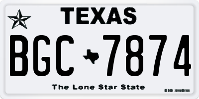 TX license plate BGC7874