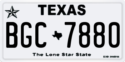TX license plate BGC7880