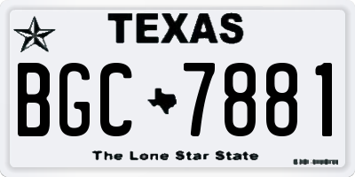 TX license plate BGC7881