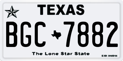 TX license plate BGC7882
