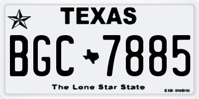 TX license plate BGC7885