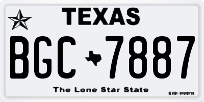 TX license plate BGC7887
