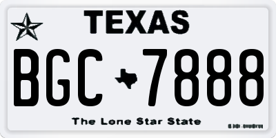 TX license plate BGC7888