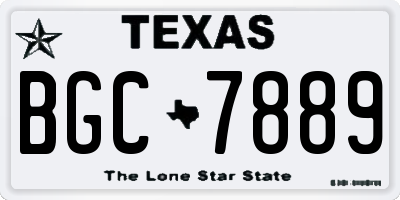 TX license plate BGC7889
