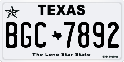 TX license plate BGC7892