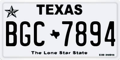 TX license plate BGC7894