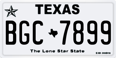TX license plate BGC7899