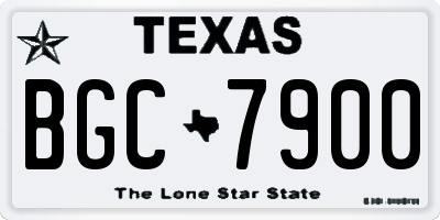TX license plate BGC7900