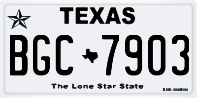 TX license plate BGC7903