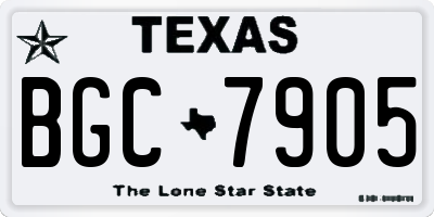 TX license plate BGC7905