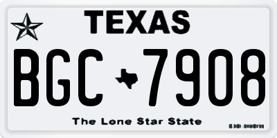 TX license plate BGC7908