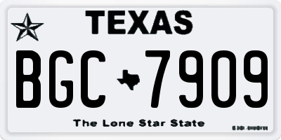 TX license plate BGC7909