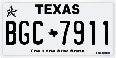 TX license plate BGC7911
