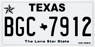 TX license plate BGC7912