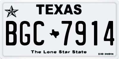 TX license plate BGC7914