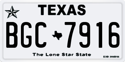 TX license plate BGC7916