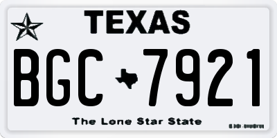 TX license plate BGC7921