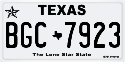 TX license plate BGC7923