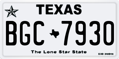 TX license plate BGC7930