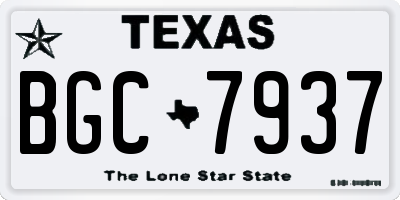 TX license plate BGC7937