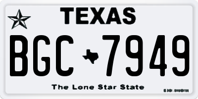 TX license plate BGC7949