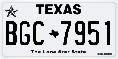 TX license plate BGC7951