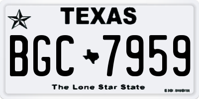 TX license plate BGC7959