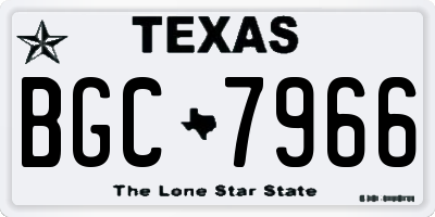 TX license plate BGC7966