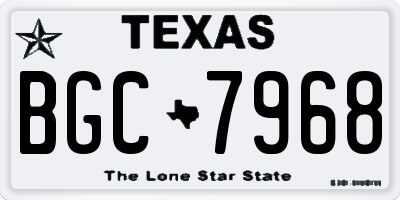 TX license plate BGC7968