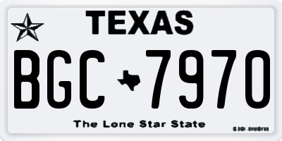 TX license plate BGC7970