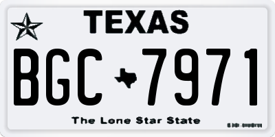 TX license plate BGC7971