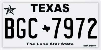 TX license plate BGC7972